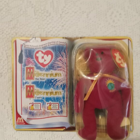 Beanie Babies Other - Ty Beanie Baby Millennium Bear in original packing with Limited Edition card